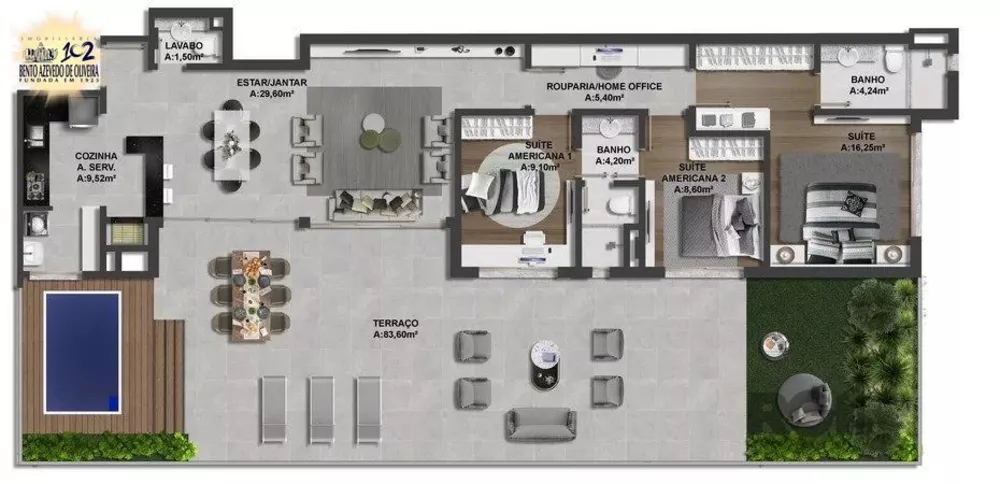 Apartamento, 3 quartos, 152 m² - Foto 2