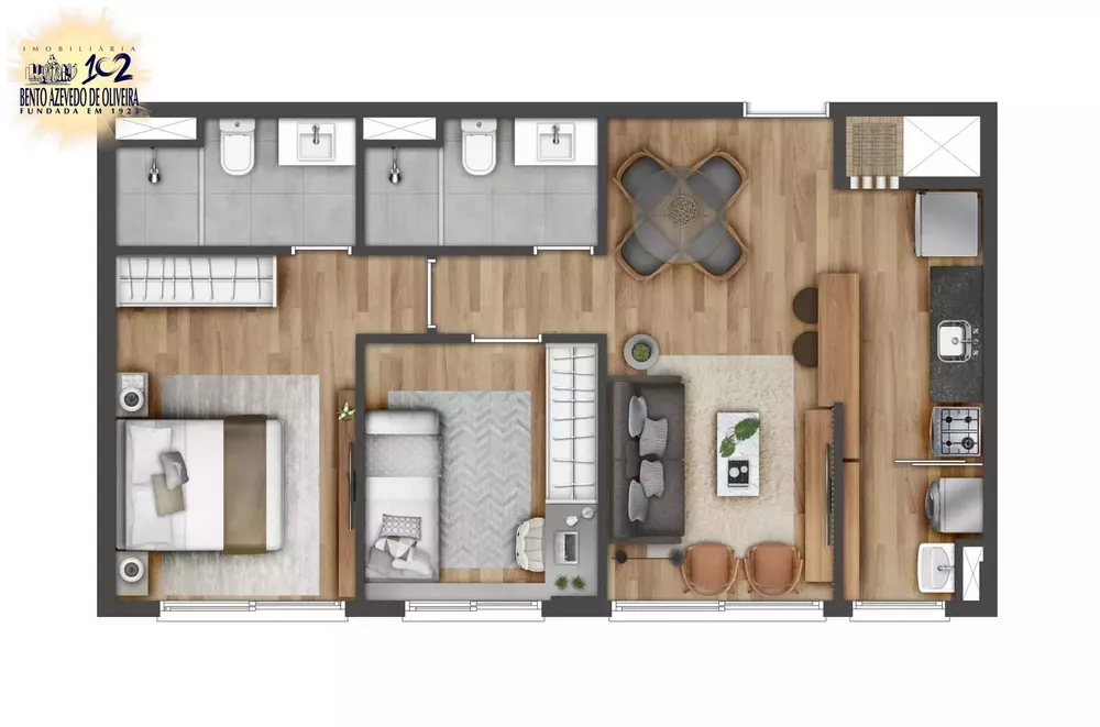 Apartamento, 2 quartos, 59 m² - Foto 2