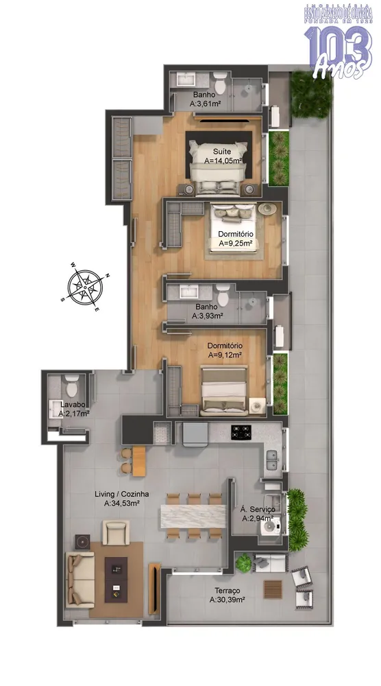 Sala-Conjunto, 49 m² - Foto 1
