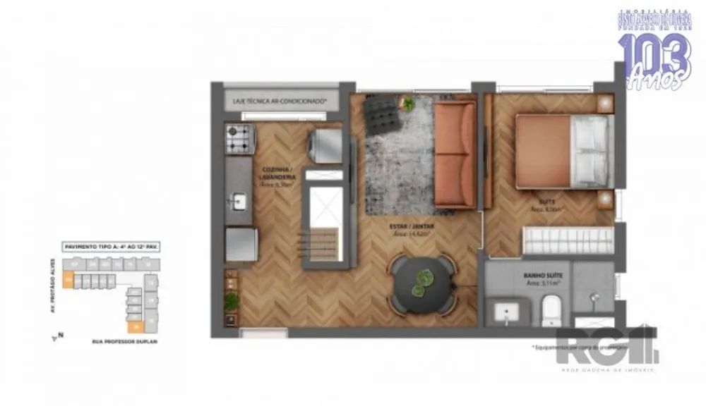 Apartamento, 1 quarto, 34 m² - Foto 1