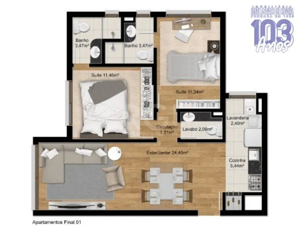 Apartamento, 2 quartos, 70 m² - Foto 5