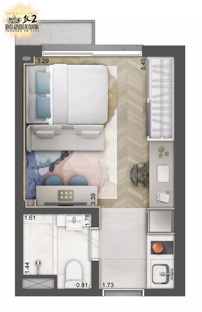 Apartamento, 1 quarto, 22 m² - Foto 1