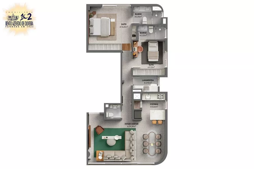 Apartamento, 2 quartos, 93 m² - Foto 2
