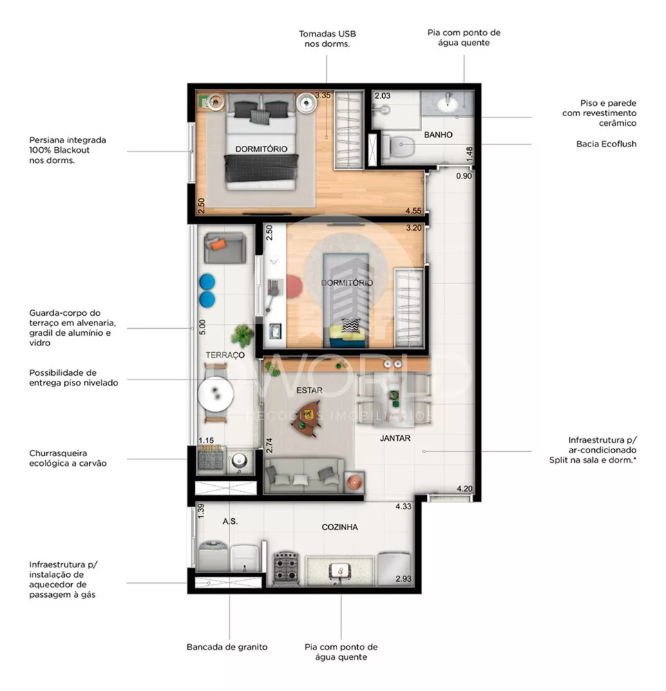 Apartamento para alugar com 2 quartos, 54m² - Foto 15