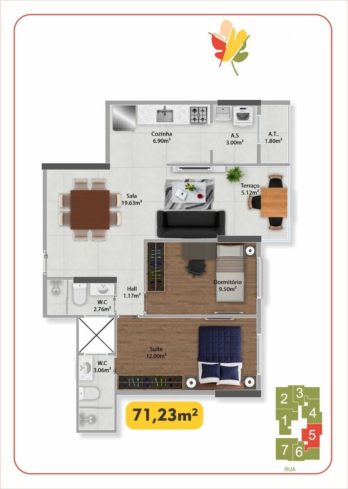 Apartamento, 2 quartos, 71 m² - Foto 7