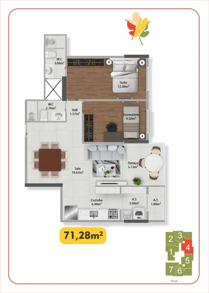Apartamento, 2 quartos, 71 m² - Foto 3