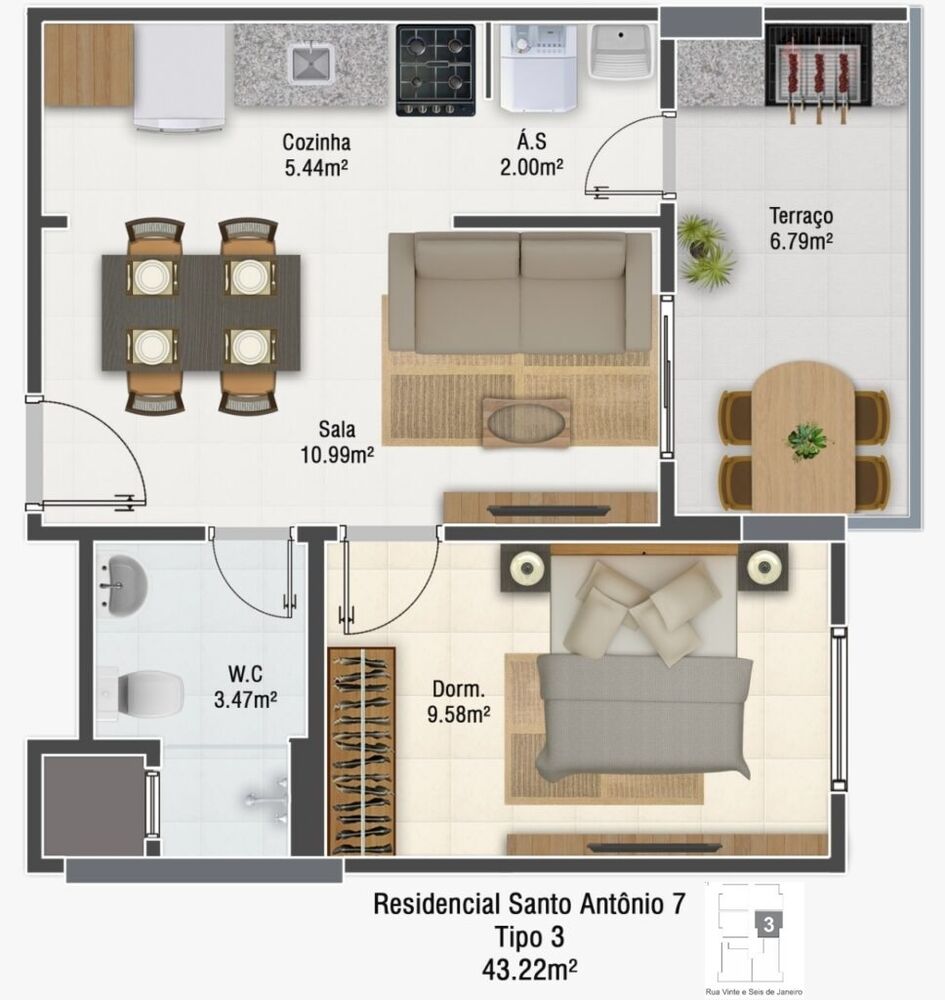 Apartamento à venda com 1 quarto, 43m² - Foto 13