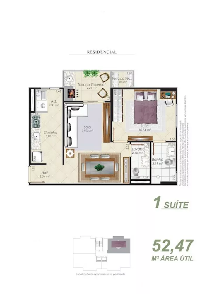 Apartamento à venda com 1 quarto, 53m² - Foto 4