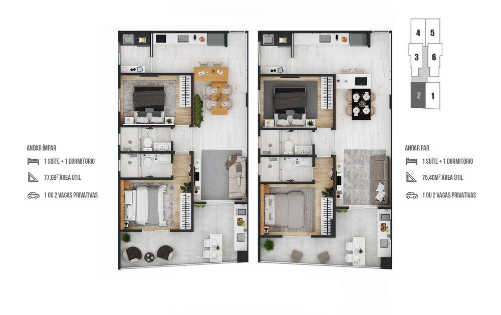 Apartamento, 2 quartos, 74 m² - Foto 2