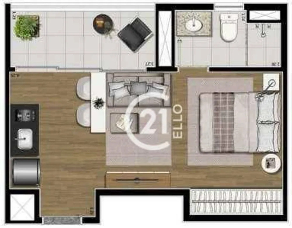 Apartamento, 1 quarto, 31 m² - Foto 8