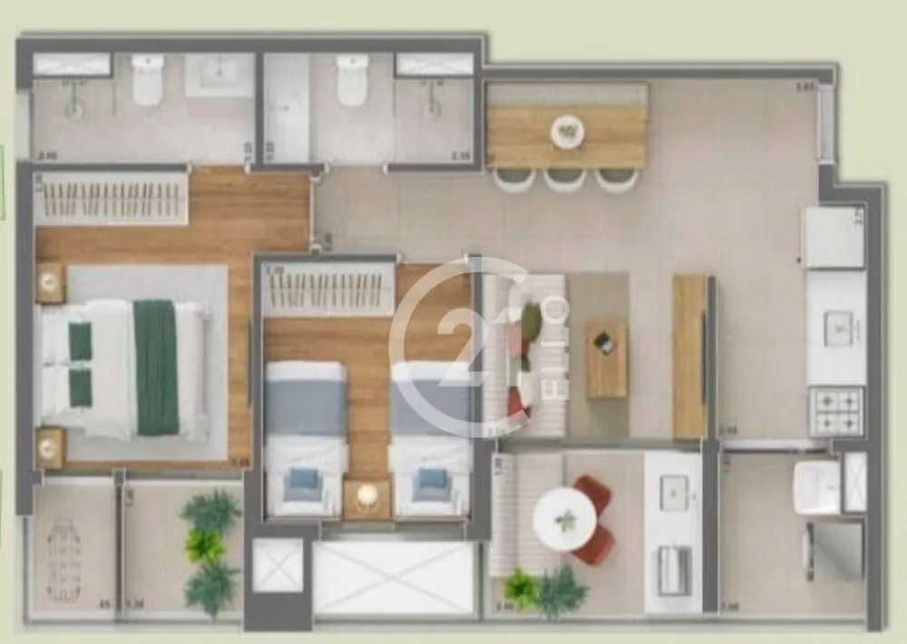 Apartamento, 2 quartos, 61 m² - Foto 2