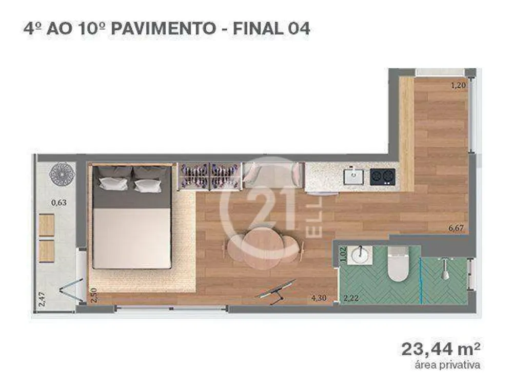 Apartamento, 1 quarto, 22 m² - Foto 4