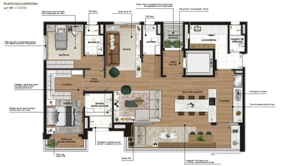 Apartamento, 3 quartos, 147 m² - Foto 3