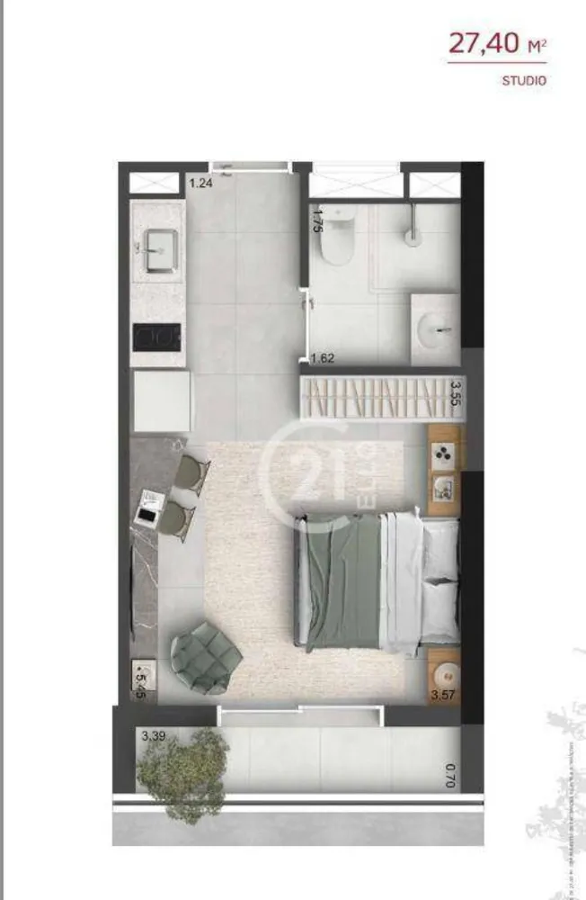 Apartamento, 1 quarto, 24 m² - Foto 12
