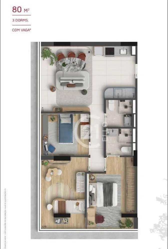 Apartamento, 3 quartos, 80 m² - Foto 3