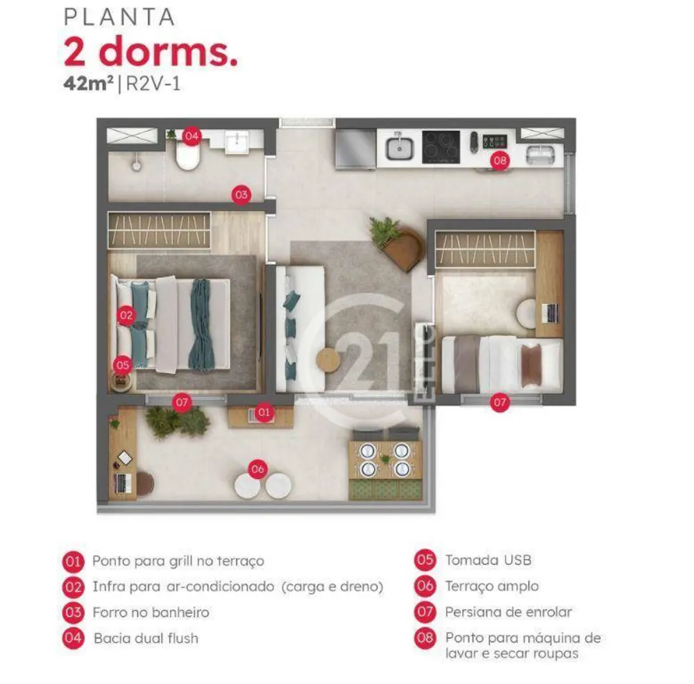 Apartamento, 2 quartos, 42 m² - Foto 5