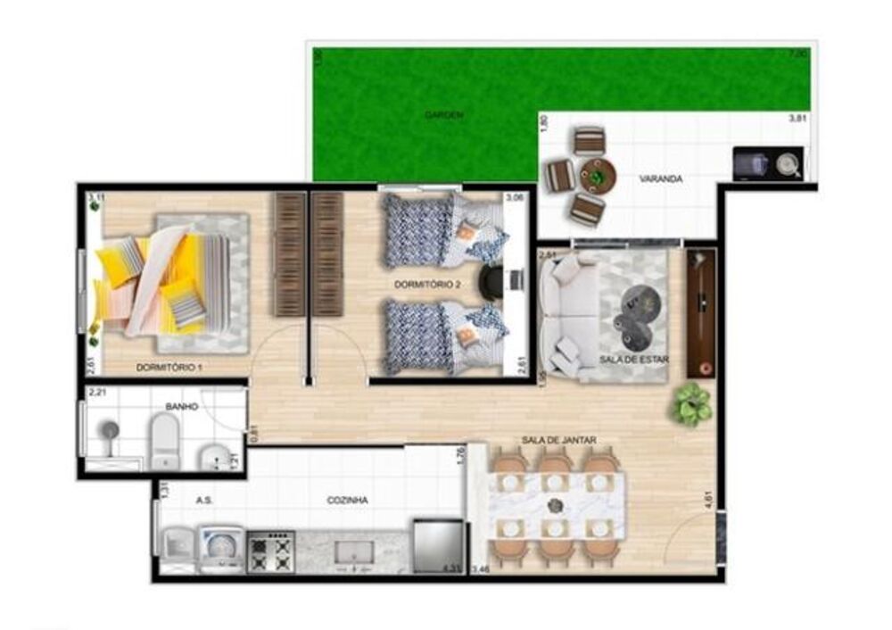 Apartamento à venda com 2 quartos, 45m² - Foto 2