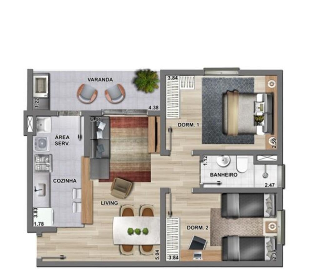 Apartamento à venda com 2 quartos, 45m² - Foto 5