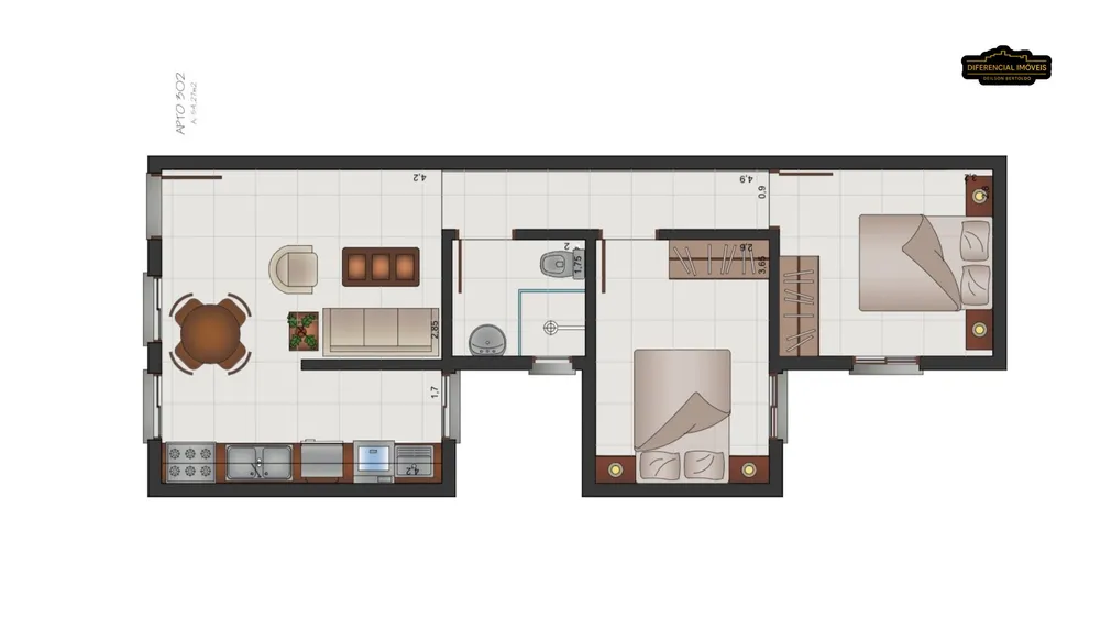 Apartamento, 2 quartos, 54 m² - Foto 1