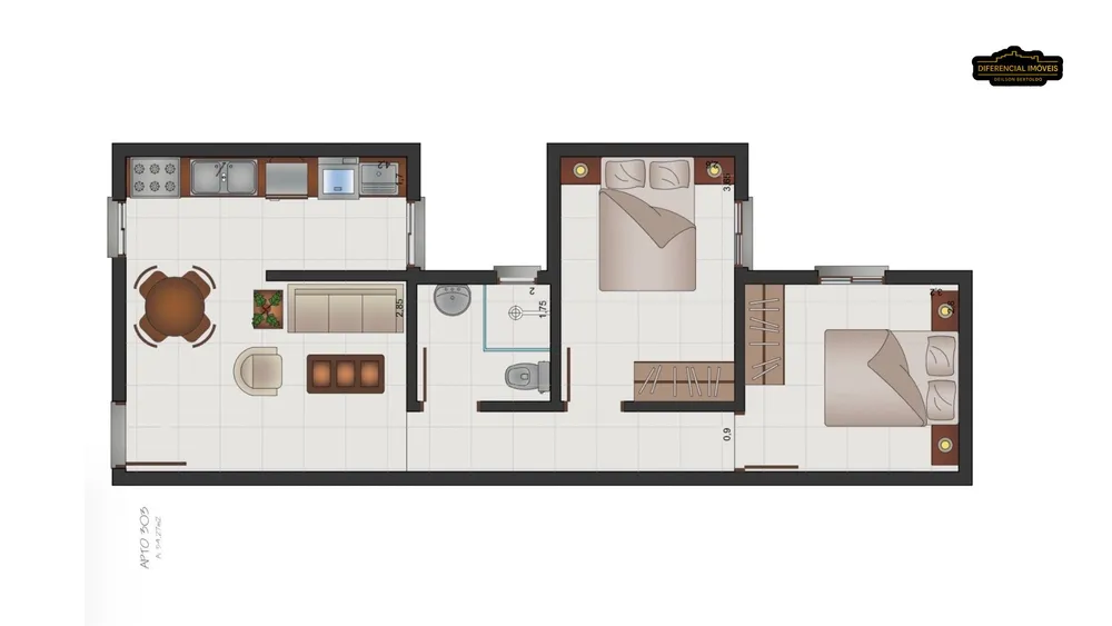 Apartamento, 2 quartos, 54 m² - Foto 1