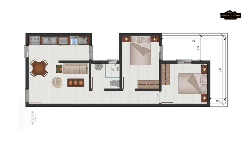 Apartamento, 2 quartos, 54 m² - Foto 1