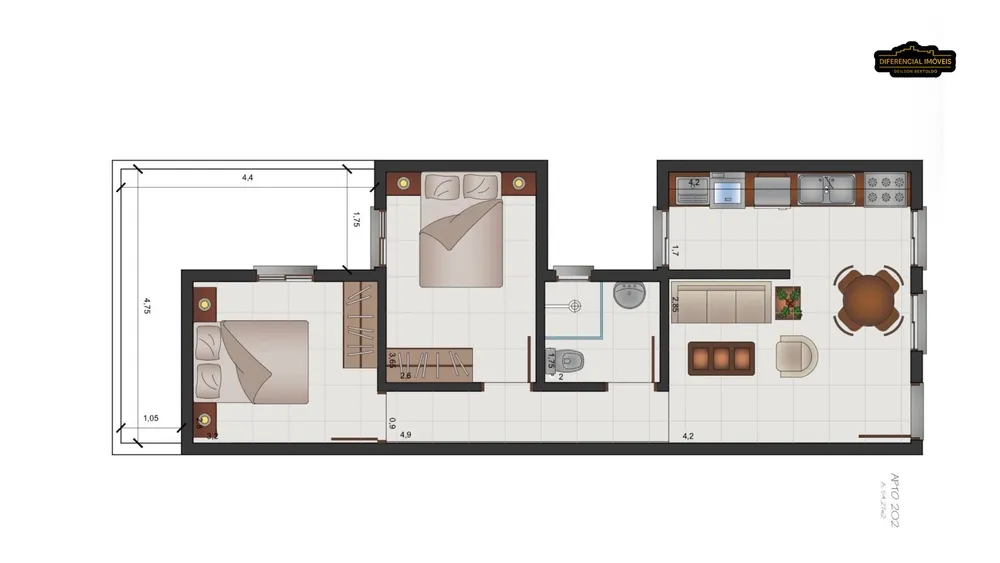 Apartamento, 2 quartos, 54 m² - Foto 1