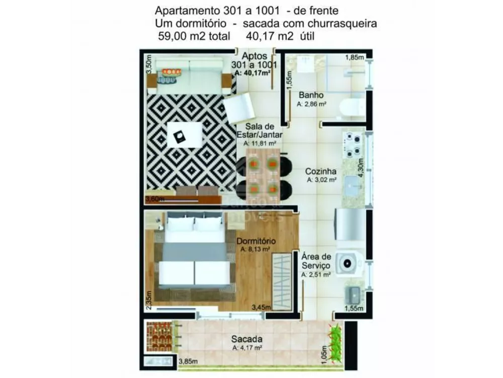 Apartamento à venda com 2 quartos, 56m² - Foto 2