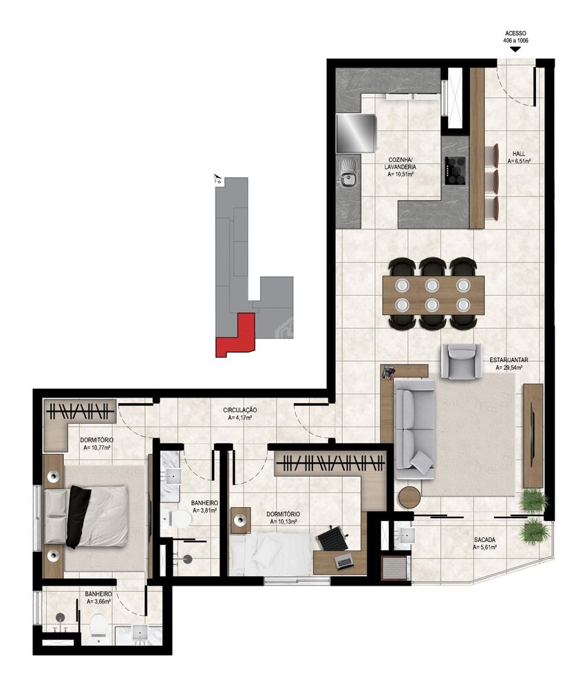 Apartamento, 2 quartos, 97 m² - Foto 3