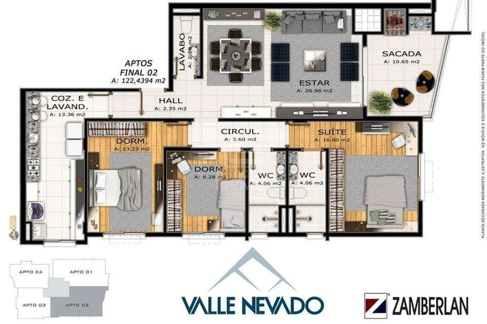 Apartamento, 2 quartos, 122 m² - Foto 2