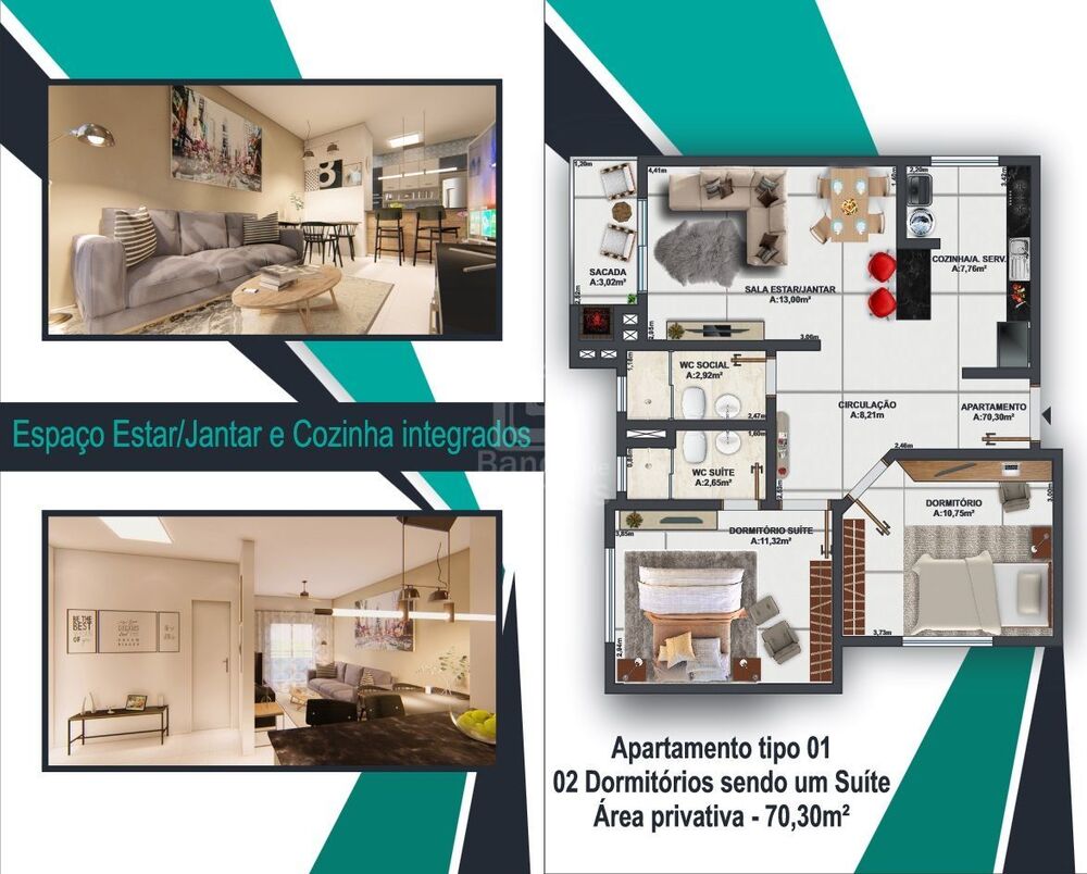 Apartamento, 2 quartos, 66 m² - Foto 2