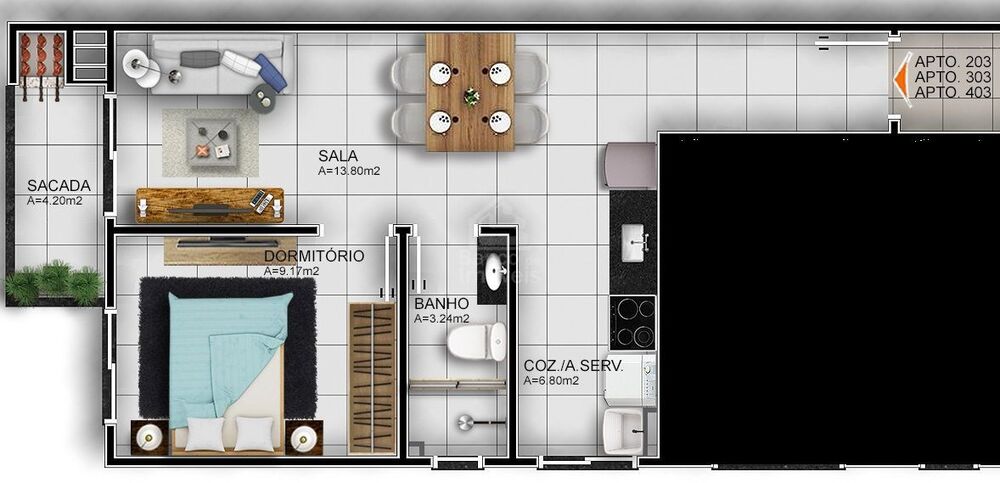 Apartamento, 1 quarto, 45 m² - Foto 4