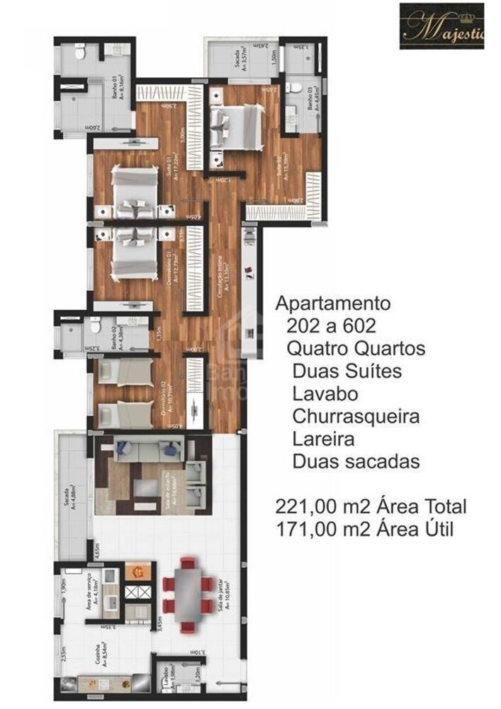 Cobertura, 4 quartos, 343 m² - Foto 2