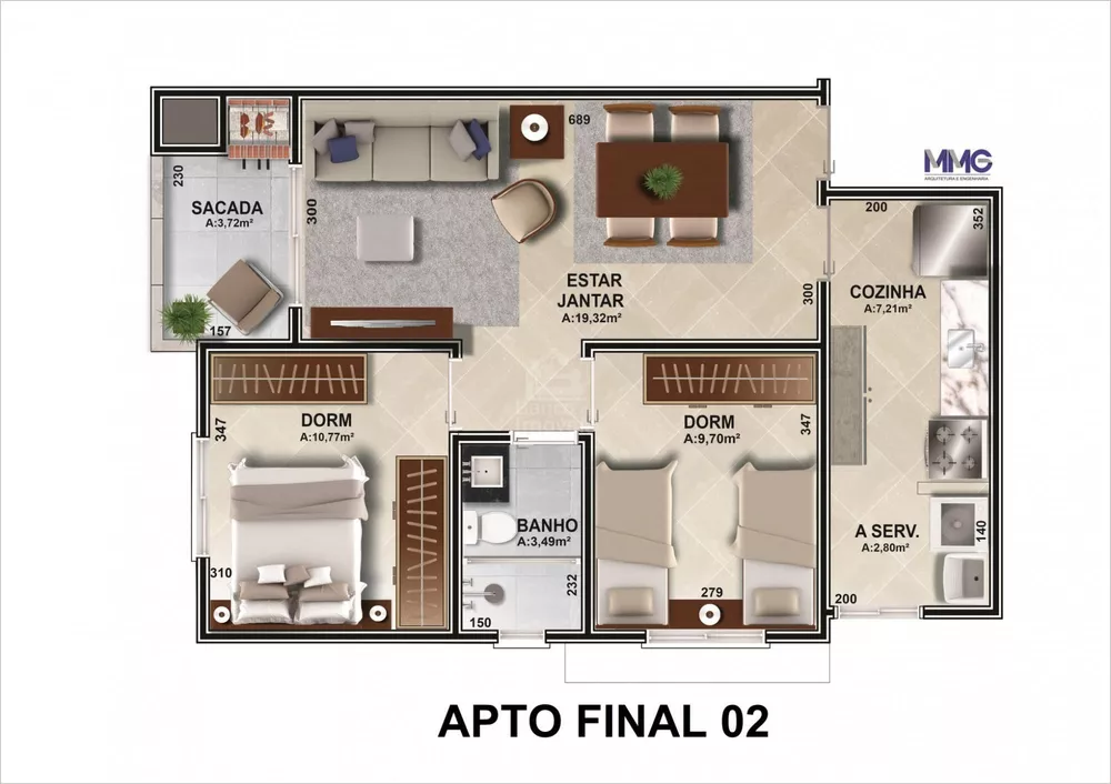 Apartamento à venda com 2 quartos, 68m² - Foto 3