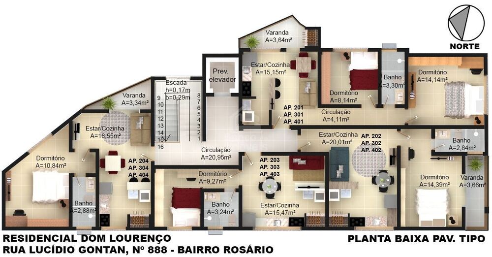 Apartamento, 1 quarto, 34 m² - Foto 3
