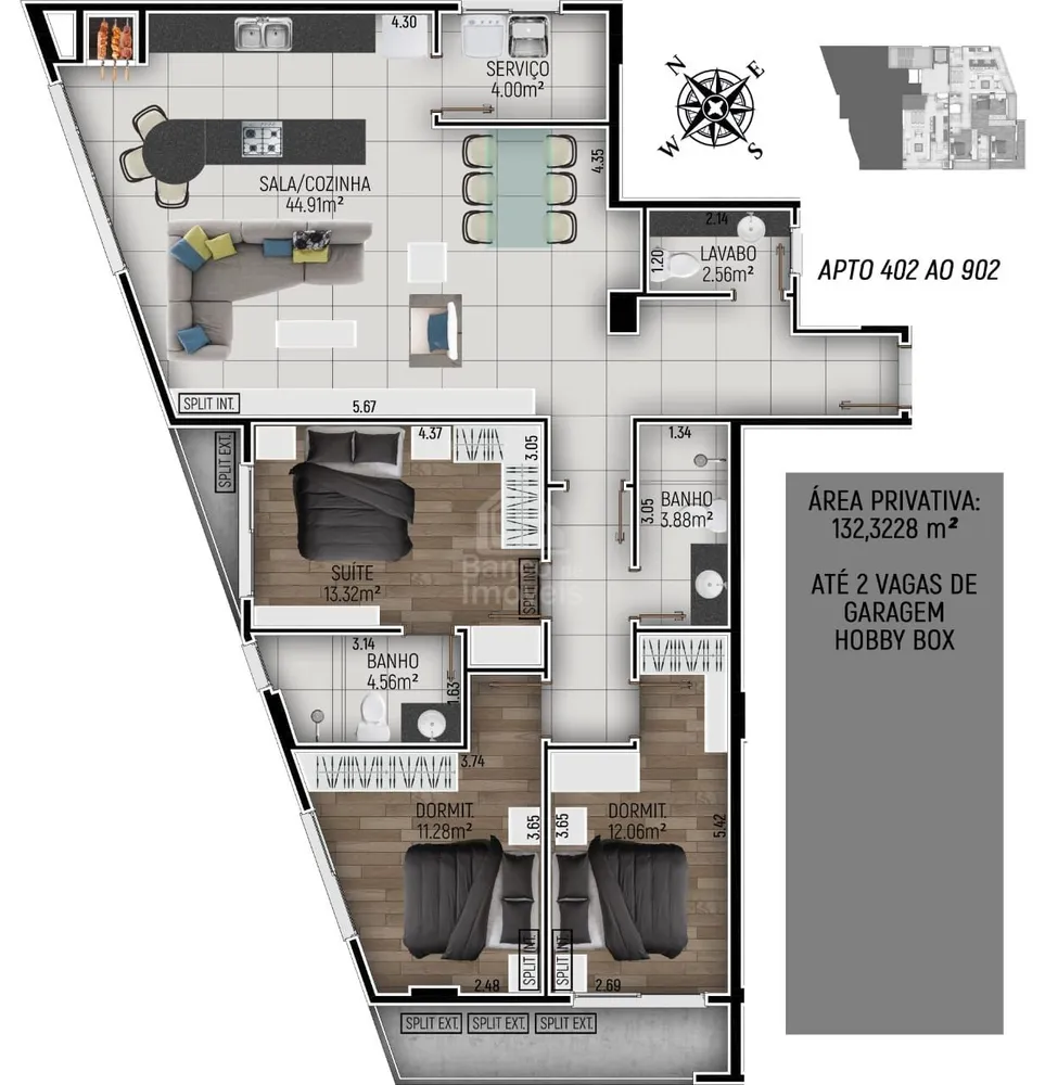 Apartamento, 3 quartos, 133 m² - Foto 3