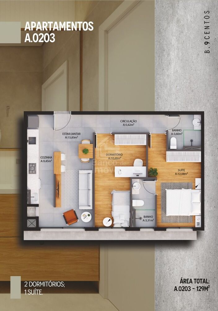Apartamento, 2 quartos, 66 m² - Foto 1