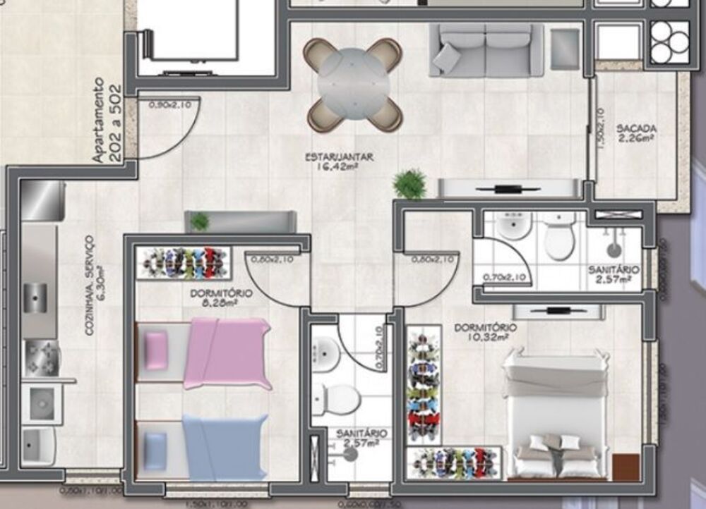 Apartamento, 2 quartos, 60 m² - Foto 1