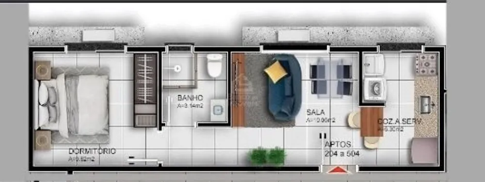 Apartamento, 1 quarto, 36 m² - Foto 6