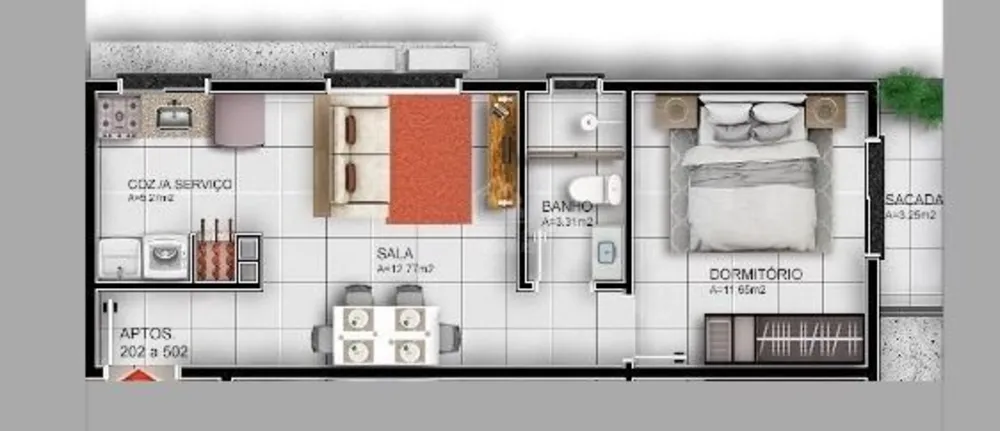 Apartamento, 1 quarto, 36 m² - Foto 4