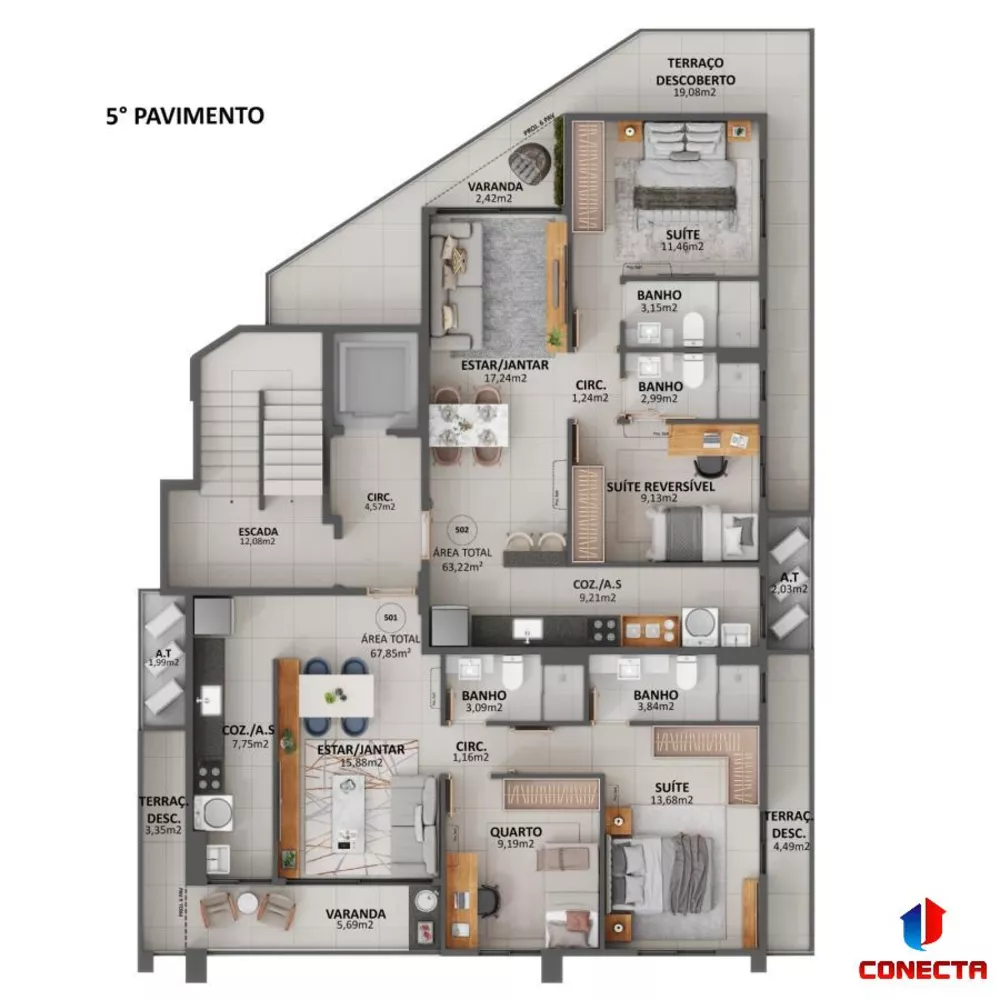 Apartamento à venda com 2 quartos, 57m² - Foto 5