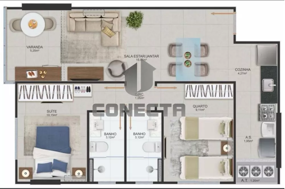 Apartamento à venda com 2 quartos, 62m² - Foto 6