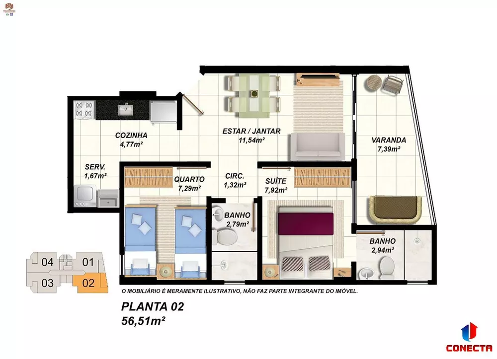 Apartamento à venda com 2 quartos, 51m² - Foto 9