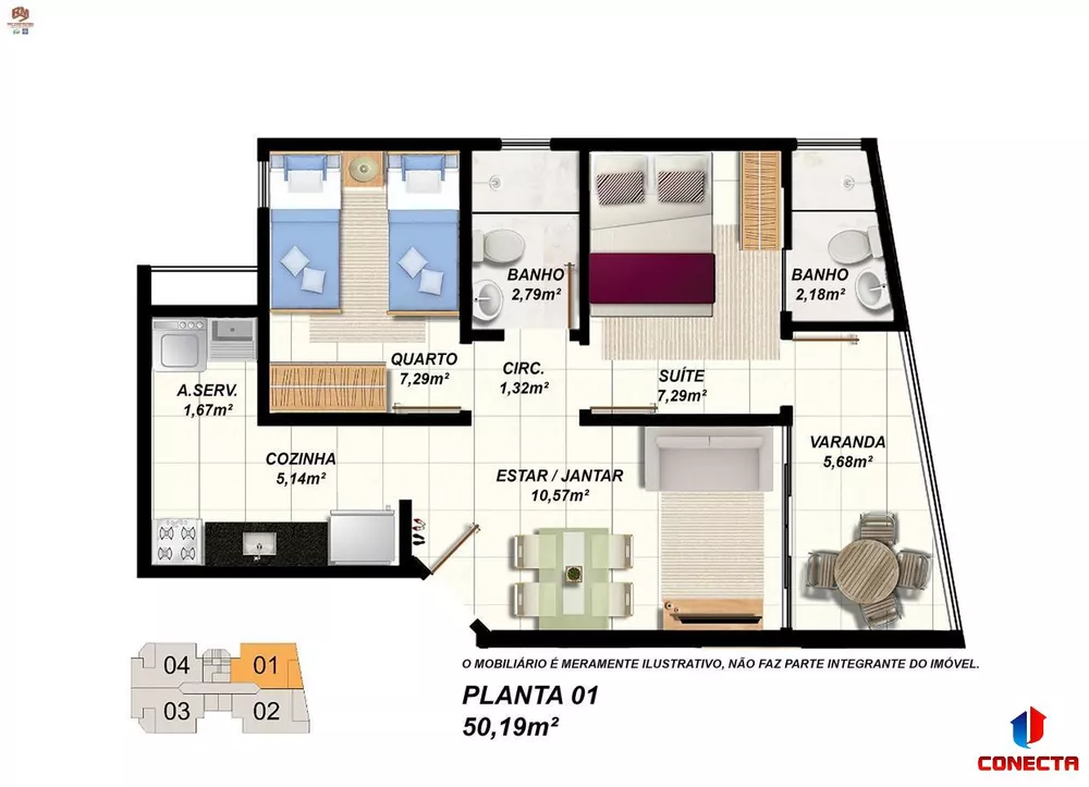 Apartamento à venda com 2 quartos, 51m² - Foto 8