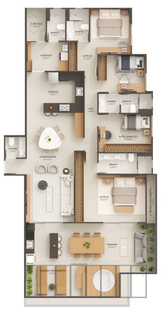 Cobertura, 3 quartos, 123 m² - Foto 11