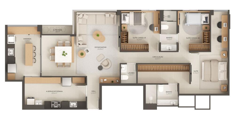 Cobertura, 3 quartos, 123 m² - Foto 3