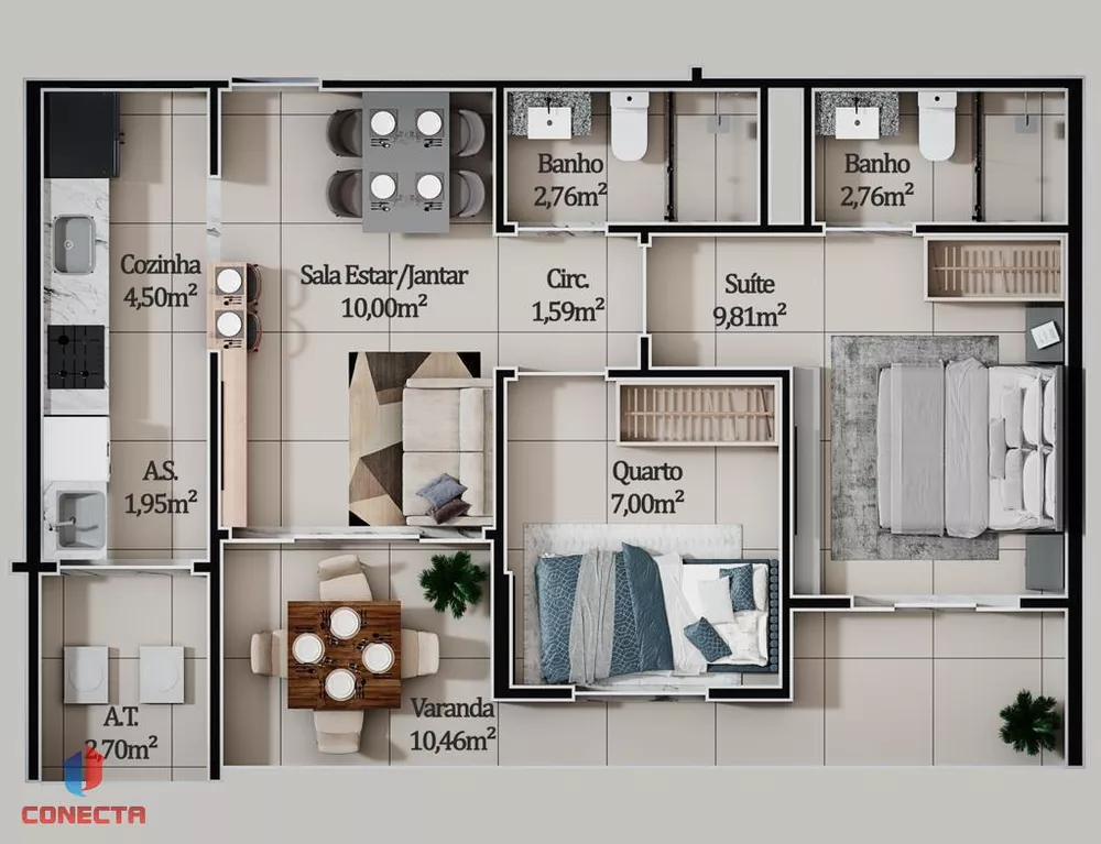 Apartamento à venda com 3 quartos, 83m² - Foto 8