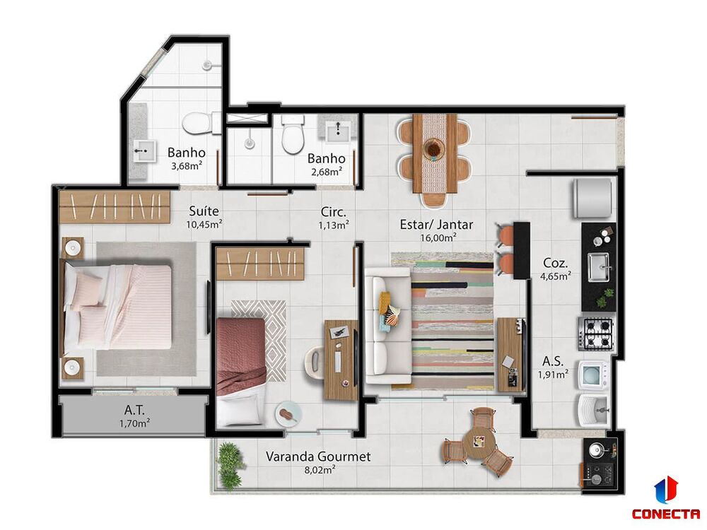 Apartamento, 2 quartos, 68 m² - Foto 7