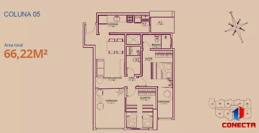 Apartamento à venda com 2 quartos, 56m² - Foto 8