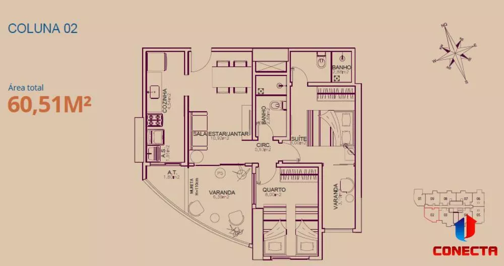 Apartamento à venda com 2 quartos, 56m² - Foto 5