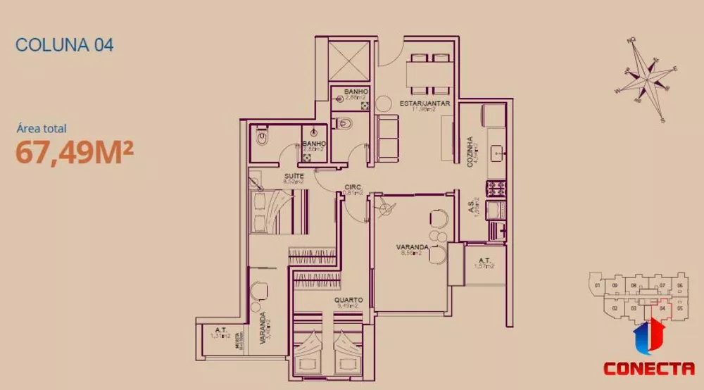 Apartamento à venda com 2 quartos, 56m² - Foto 7